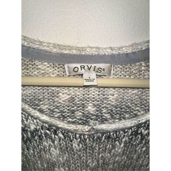 Women’s Orvis  Knit Sweater Gray Striped Small - Picture 3 of 4
